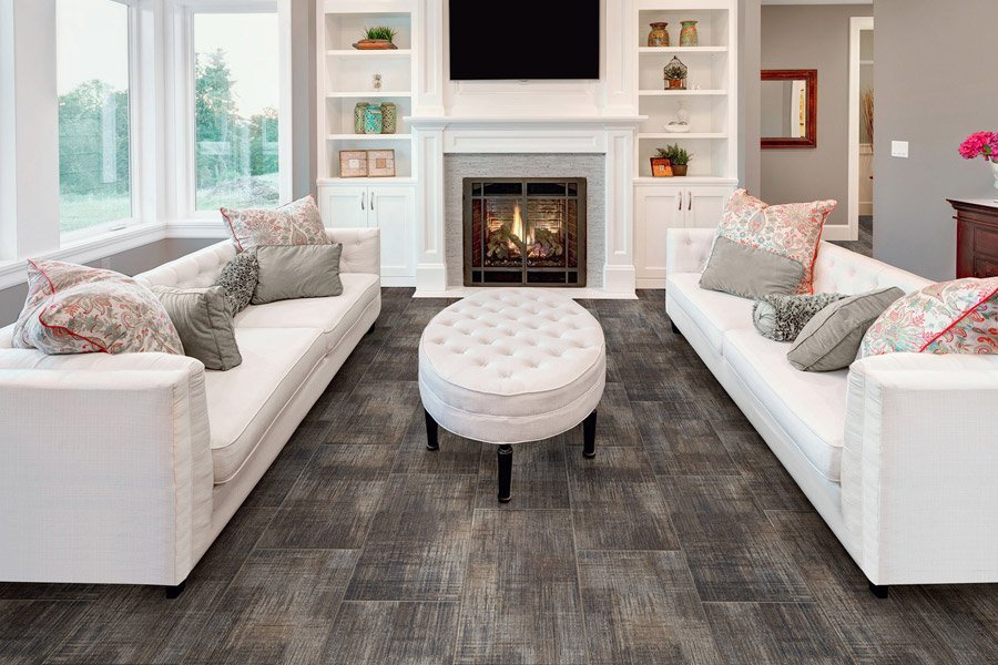 luxury vinyl flooring in modern living room